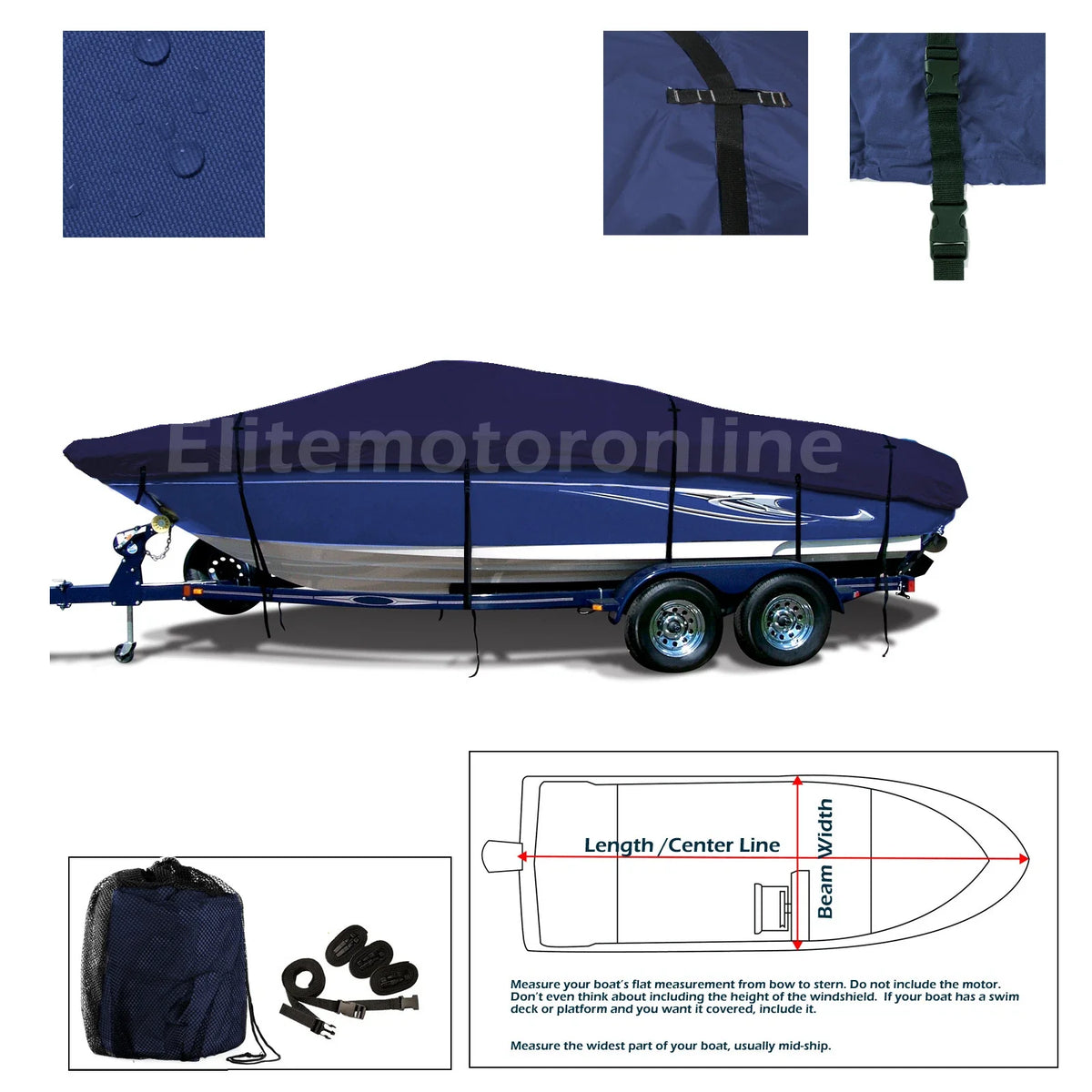 Boat Cover for Donzi 16 Classic (All Weather, Navy, 600D Waterproof)