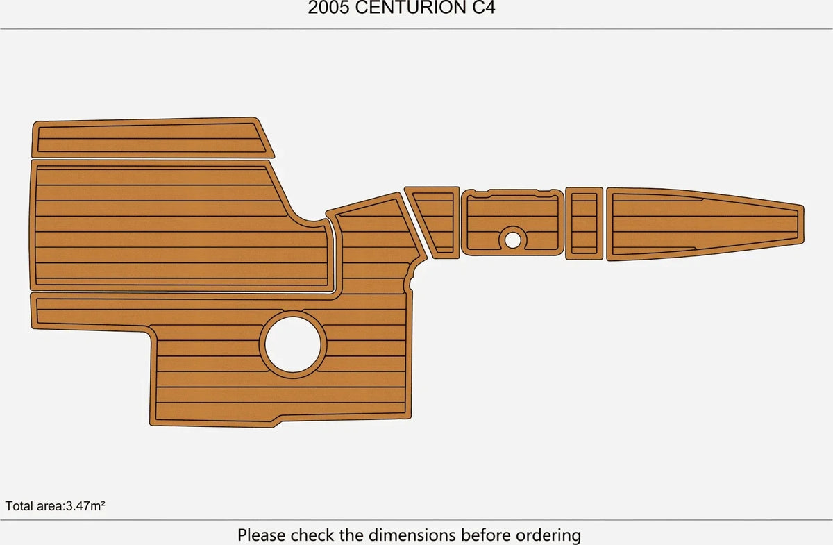 EVA Pad Faux Teak Flooring Mat for Centurion C4 Boat (2005)