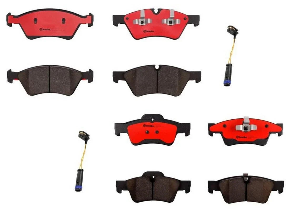 Set of 4 Brembo Brake Pads with Sensor Kit for Mercedes X164 W164 W251