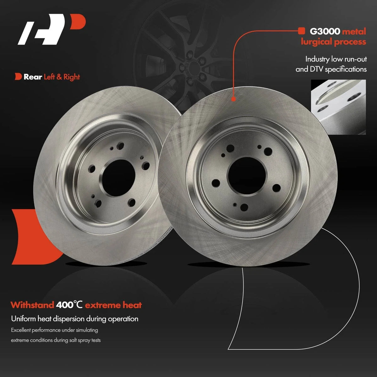 Rear Disc Brake Rotors for 2018-2023 Honda Odyssey