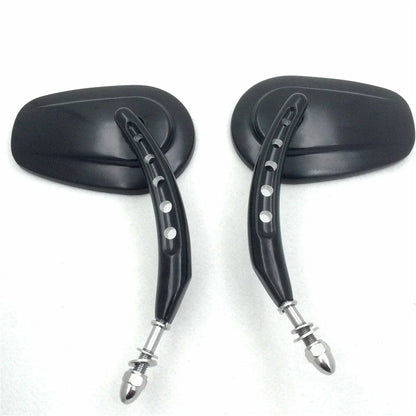 8mm Big Black Side Mirrors for Harley Dyna Super Glide 2005-2017