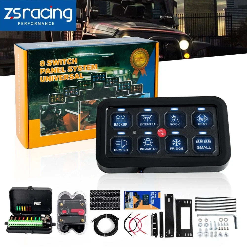 RGB Lighting 8 Gang Switch Panel for Universal Applications