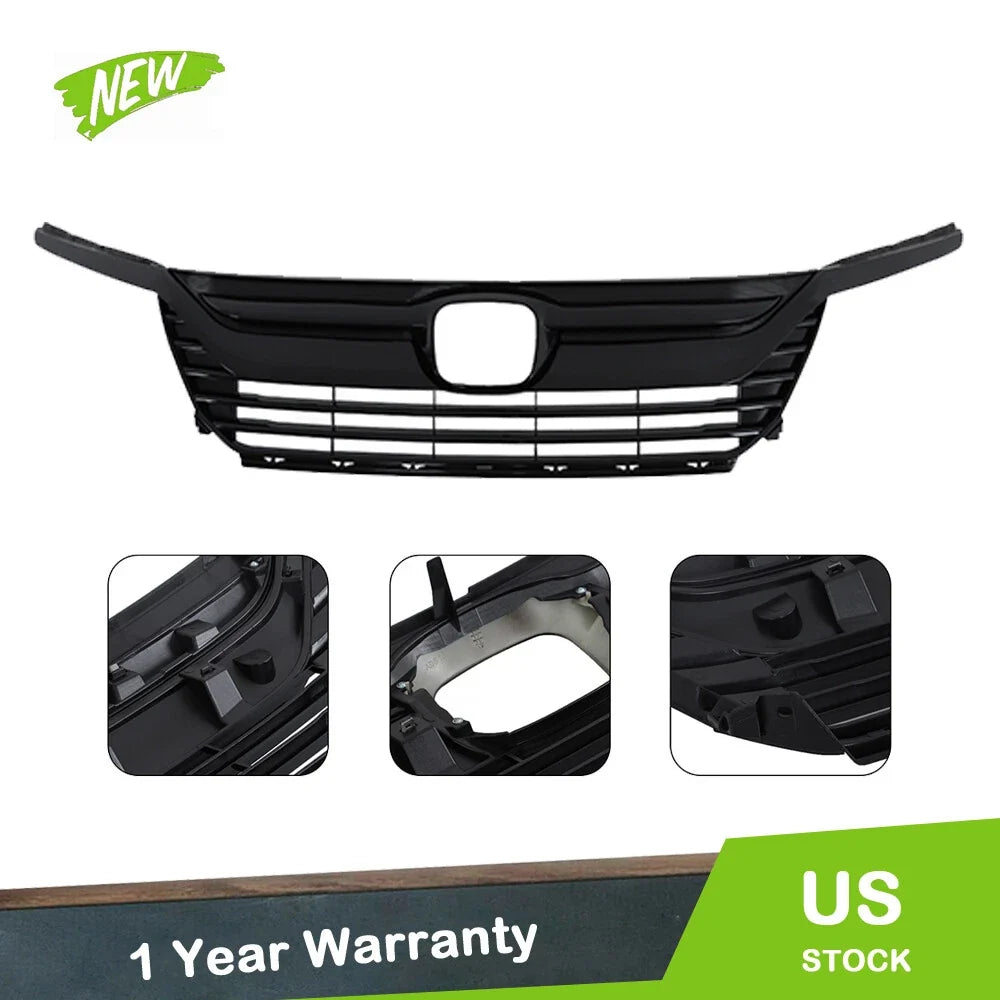 Front Bumper Upper Grille for Honda Odyssey (2018–2020) Gloss Black