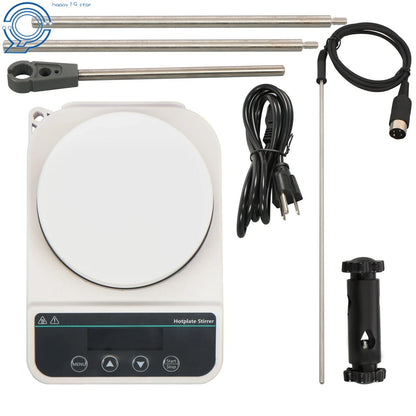Digital Hot Plate Stirrer 590°F 1500RPM with Temp Probe & Timer (110V)