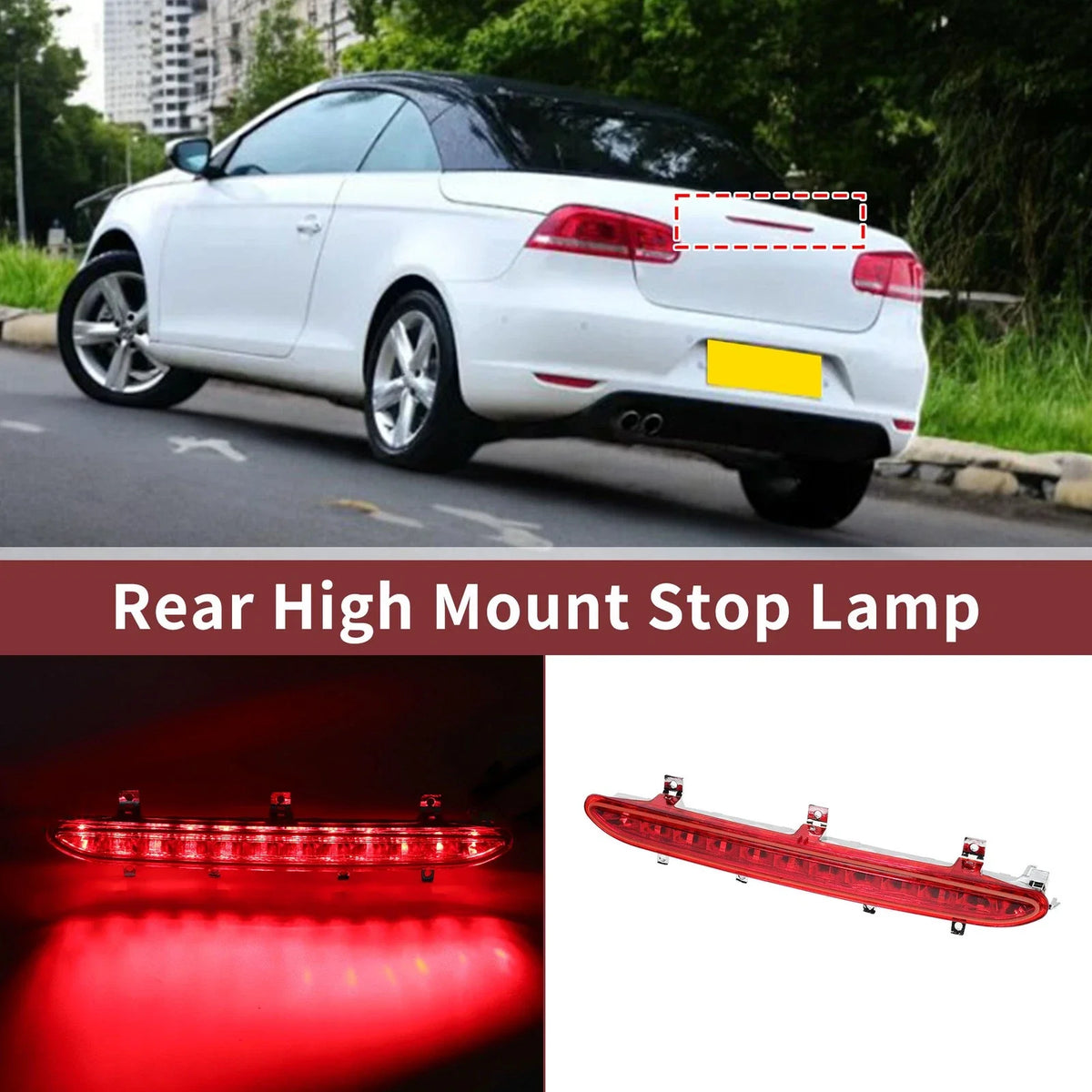 Red LED Third Brake Light for Volkswagen EOS (2006–2016) No. 1Q0945097B