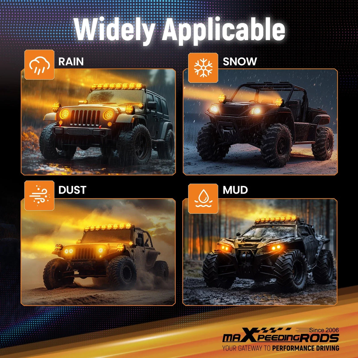 Square LED Light Cover for maXpeedingrods Driving Lights (3.5")