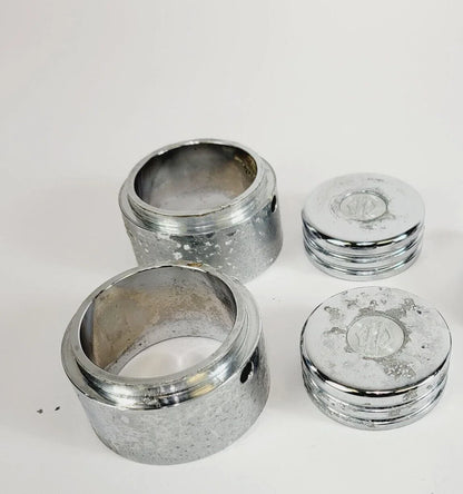Chrome Bar & Shield Upper Fork Nut Covers for Harley Davidson Softail Dyna XL