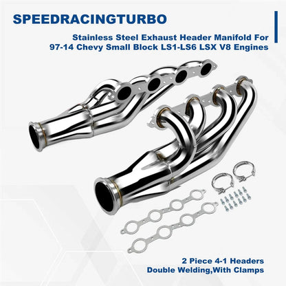 Exhaust Headers Set for LS1 LS2 LS3 LS6 LSX V8 Chevy (1997–2014) 2pcs