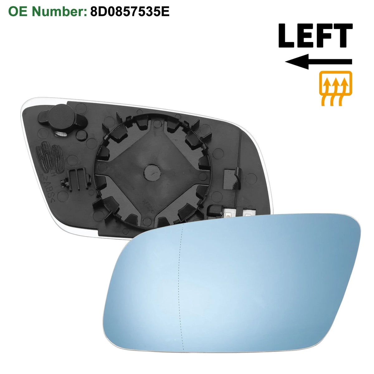 Heated Left Side Mirror Glass for Audi A3 (2000–2003)