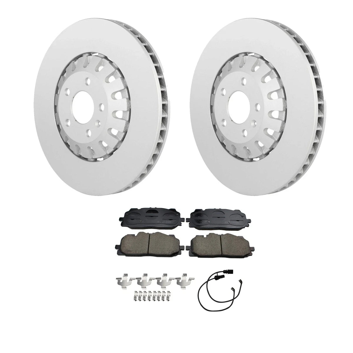 Bosch QuietCast Front Rotor & Akebono EURO Ceramic Brake Pad Kit for Audi A6 Quattro, Q7 (2005–2020)