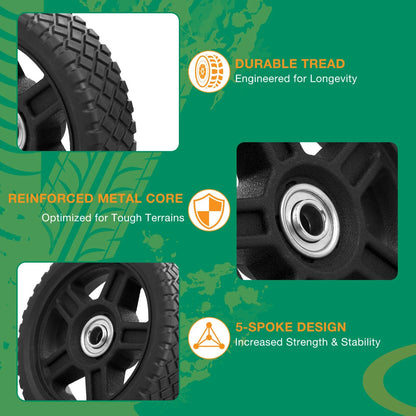 6" Plastic Wheel Set - 2 Pieces for Craftsman Mower