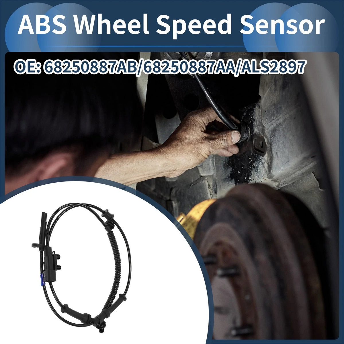 ABS Wheel Speed Sensor No. 68250887AB for Dodge Durango (2016–2020) Front