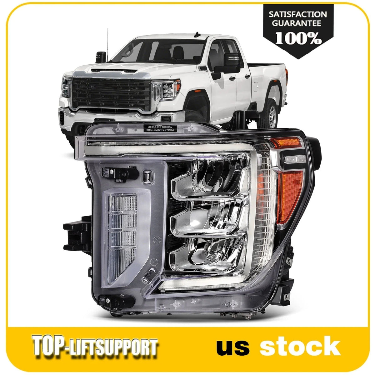 Left LED Headlight for GMC Sierra 2500HD 3500HD (2020–2023)