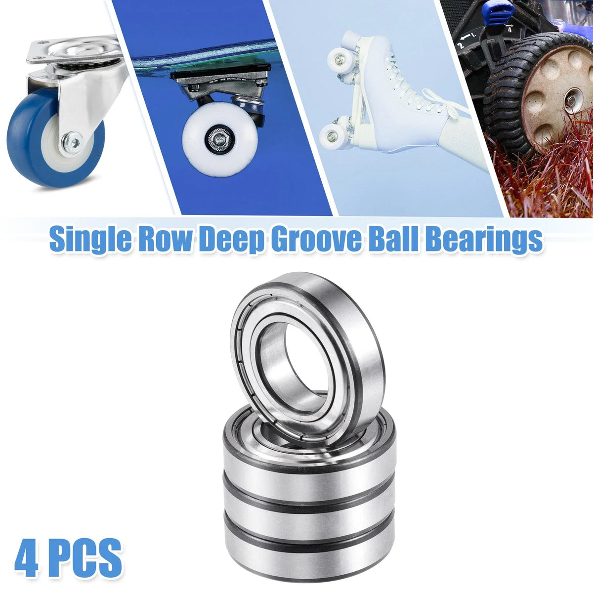 Set of 4 Deep Groove Ball Bearings 6005ZZ for Car (25x47x12mm)