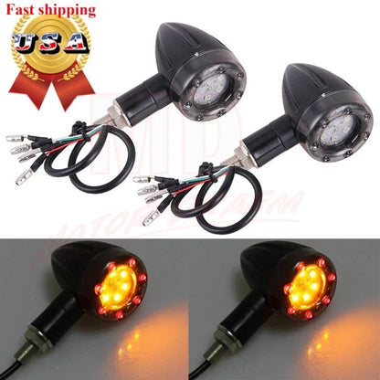 2X Motorcycle Turn Signal 12LED Bullet Blinker Indicator Light for