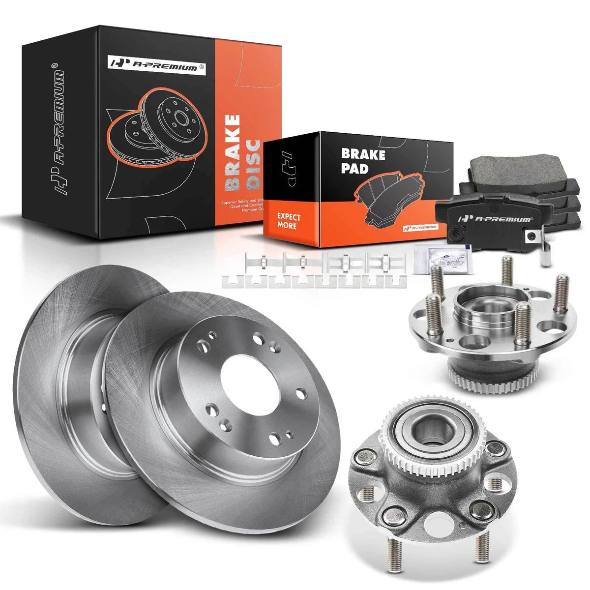 Rear Disc Rotors & Ceramic Brake Pads Set for Honda