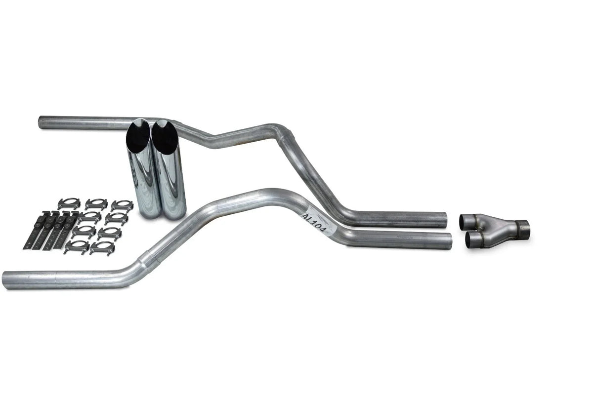 Dual Exhaust Kit for Dodge Ram 1500 (2004–2008) 2.5" Y-Pipe Slash Tips