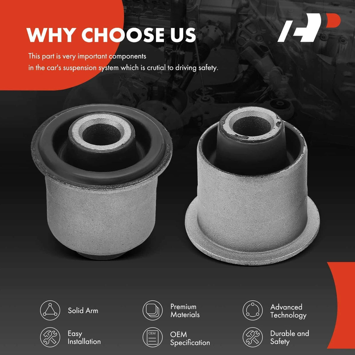 Front Upper Control Arm Bushing Set (2X) for Nissan Frontier 2005-2019