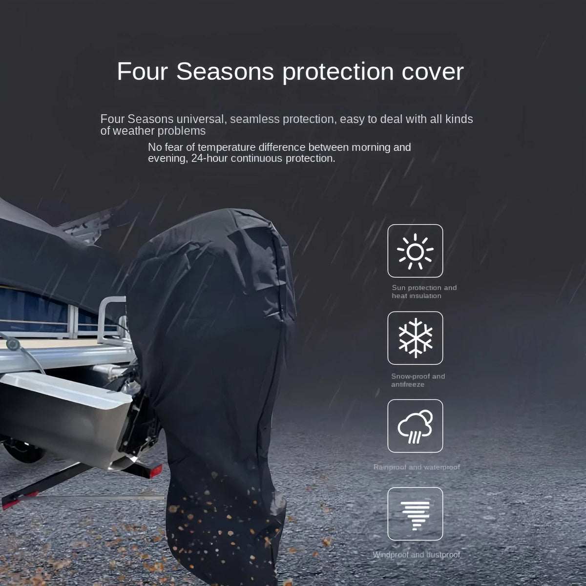 Boat Cover Waterproof for Yamaha 150-225 HP Outboard Motor