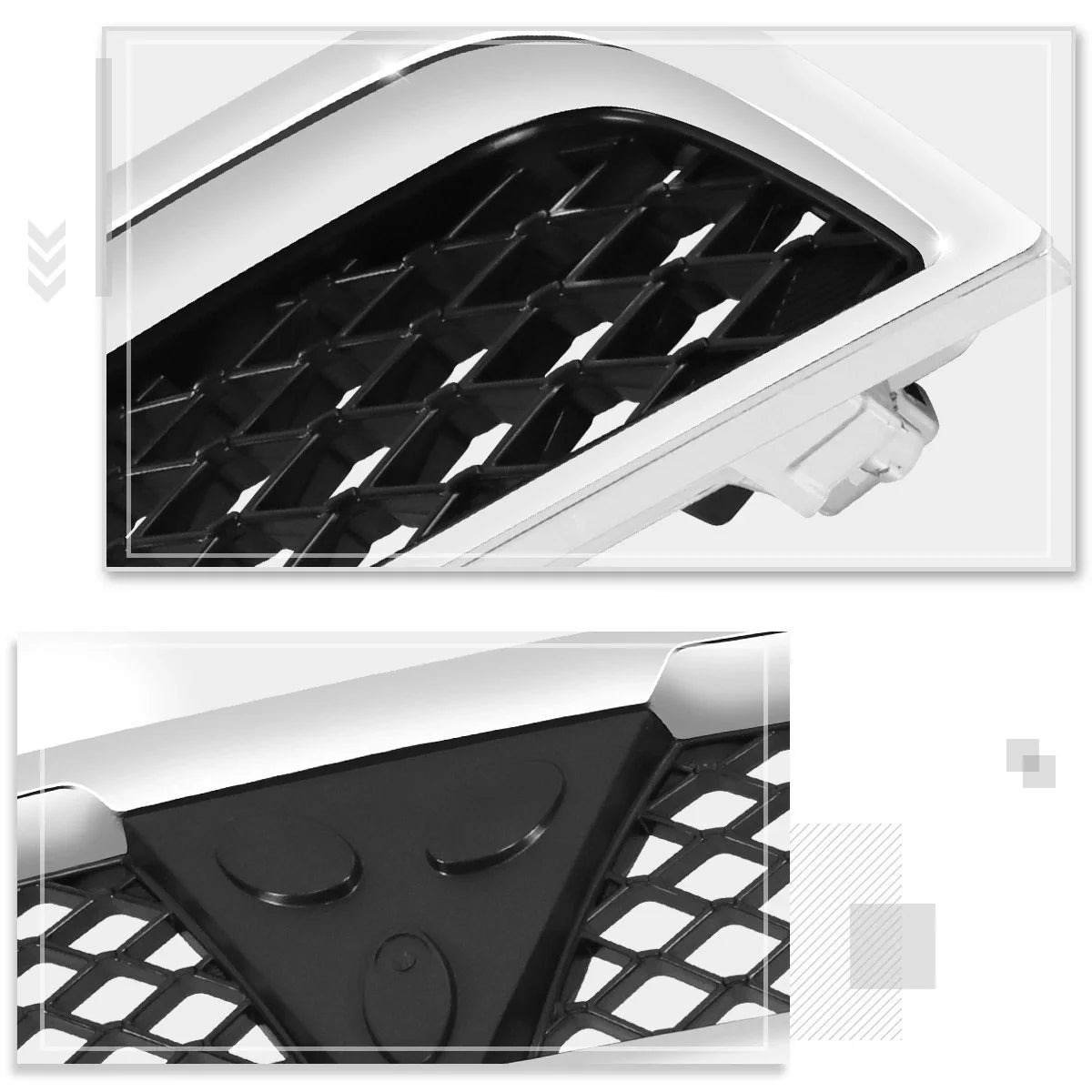 Chrome Upper Grille Insert Diamond Mesh for Mitsubishi Lancer 2008-2015