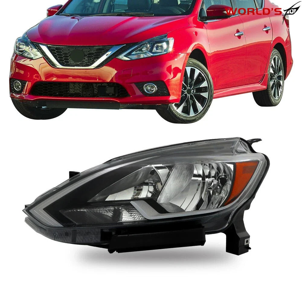 Halogen Headlight for Nissan Sentra (2016–2018) Chrome Housing Driver Left