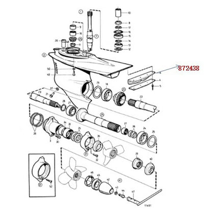 Non Return Valve for Volvo Penta Exhaust Flap DP-D DP-D1 DP-E