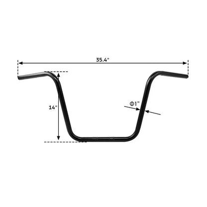 10" Rise Ape Hanger Handlebar for Harley Softail Sportster (Fits 1" Clamp)