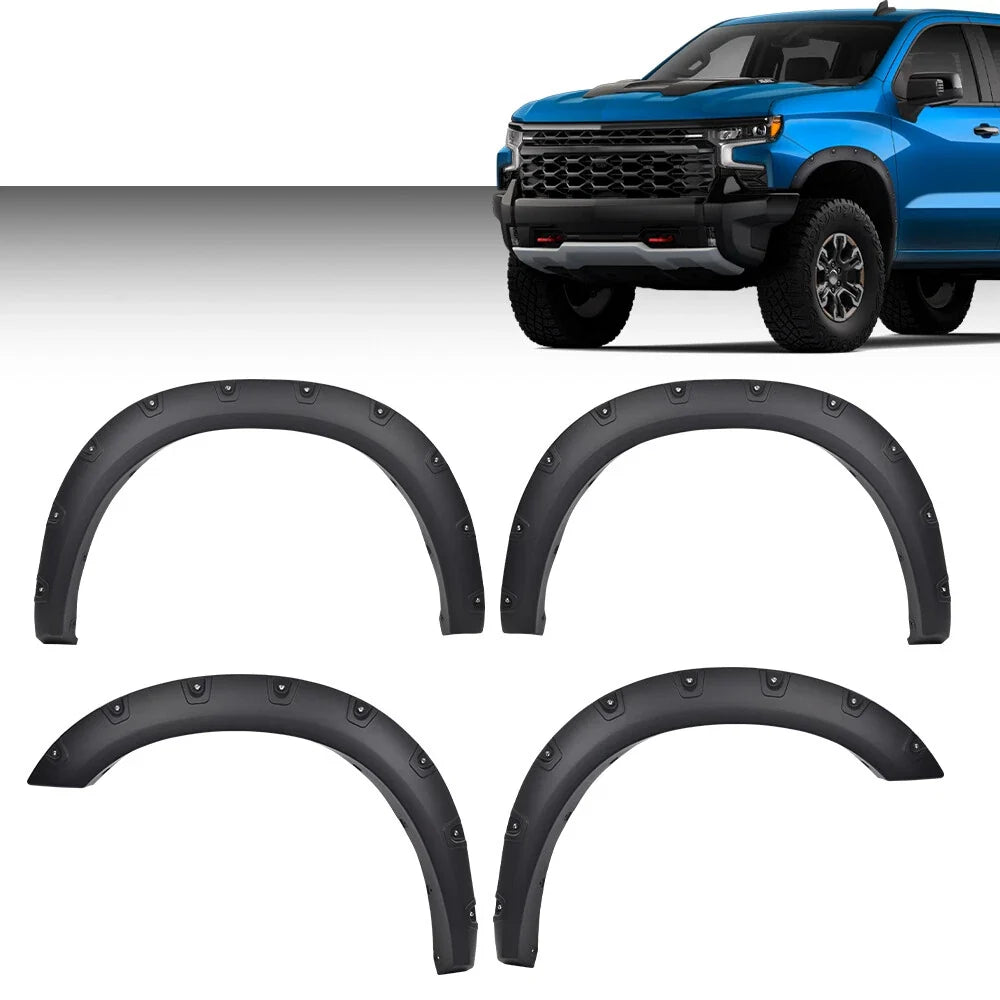 Pocket Rivet Fender Flares for Ram 2500 3500 (2019–2024) Smooth Black