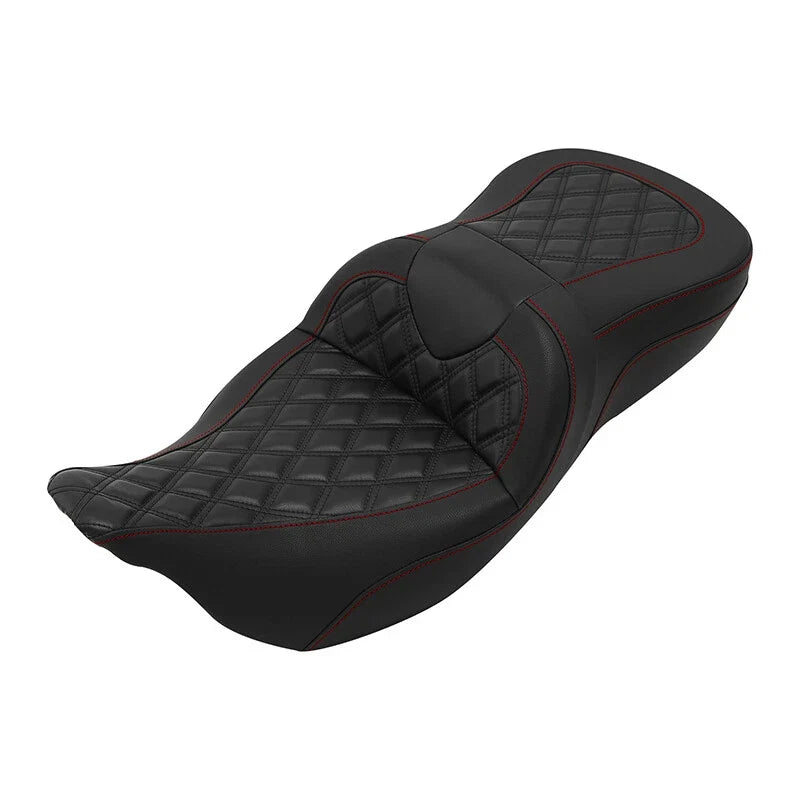 Driver and Passenger Seat for Harley Touring Street Glide 2009-2023 Black Red