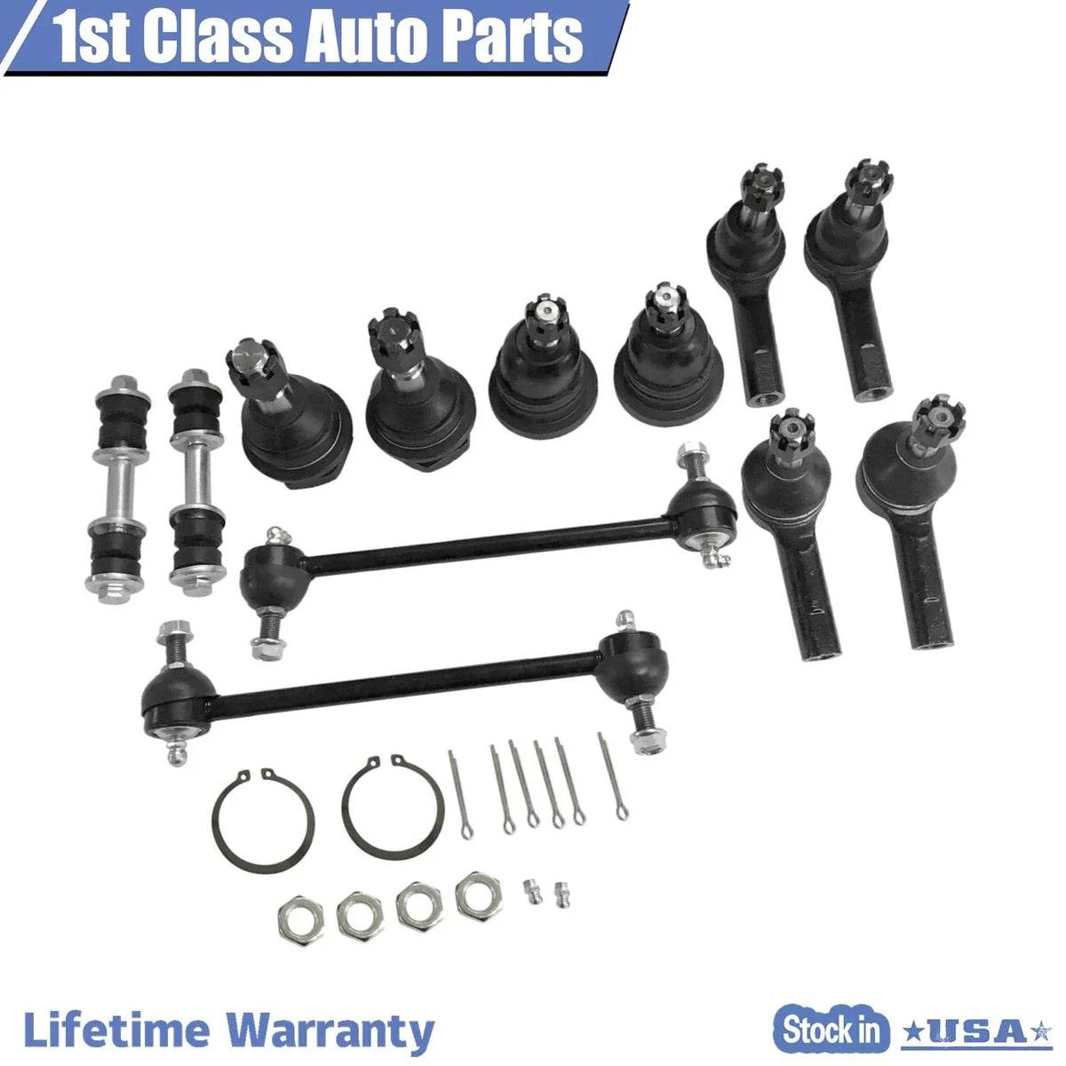 12pc Front Suspension Tie Rod Ball Joint Kit for Nissan Xterra (2000–2004)