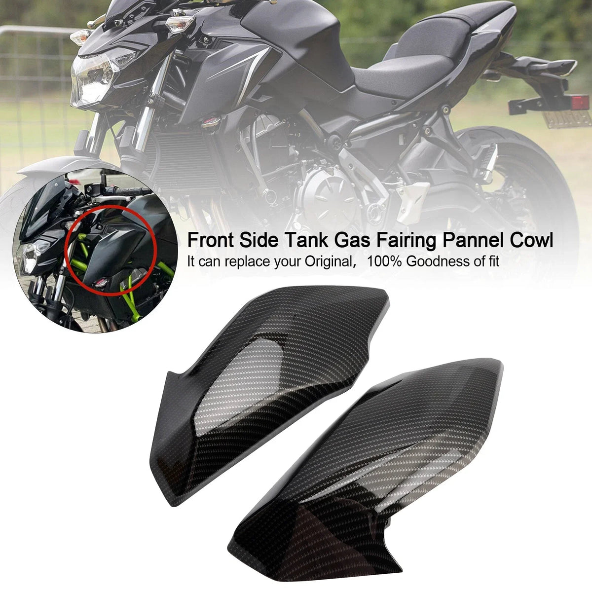 Front Side Tank Gas Trim Fairing Panel for Kawasaki Z650 (2017–2019) T9