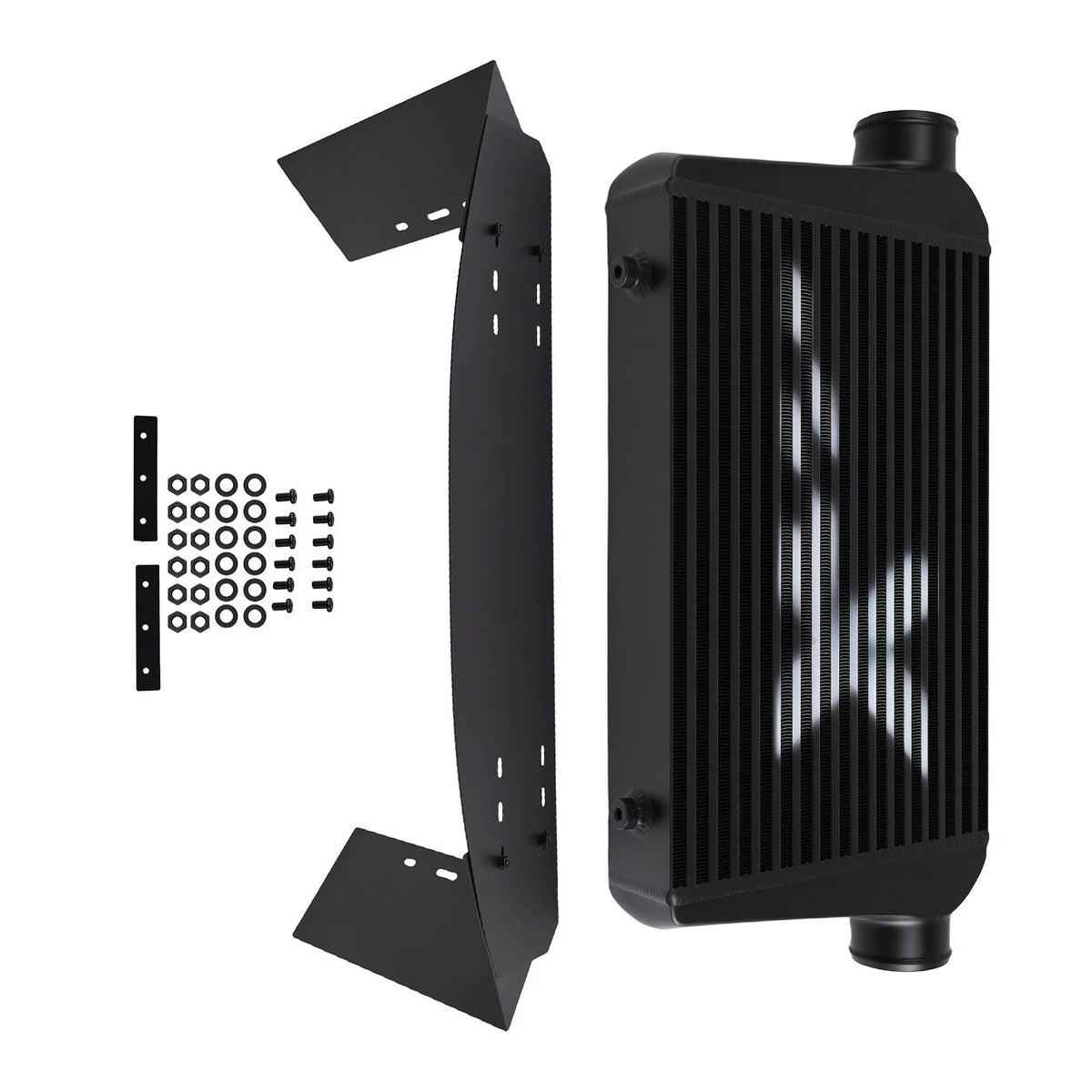 Turbo Intercooler 3" Bar & Plate Black 450x300x76mm Universal Design
