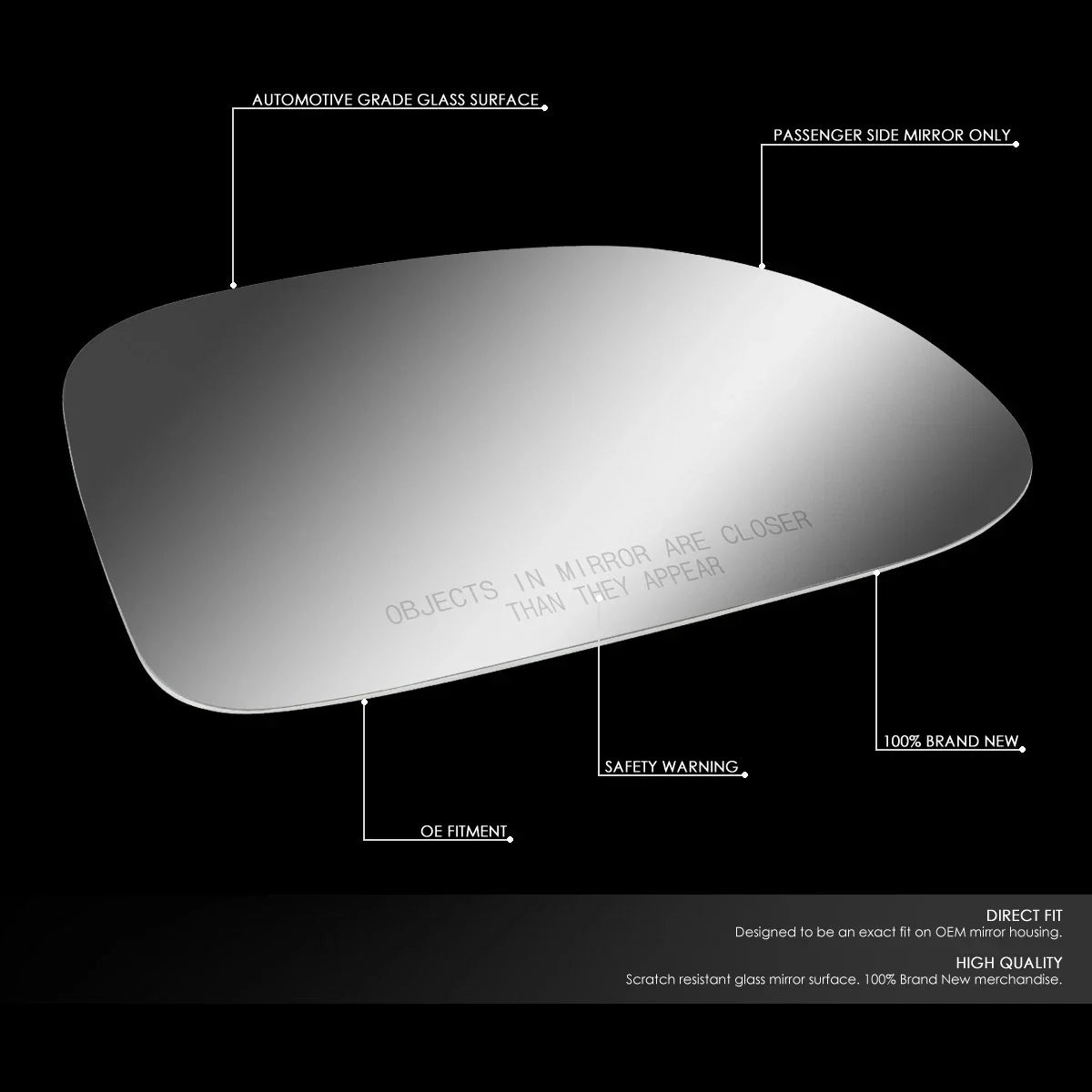 Right Side Mirror Glass Replacement Lens for Dodge Durango/Dakota (1998–2004)