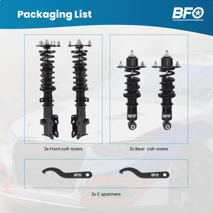 Coilovers Struts for Honda CR-V (2007–2011) Adjustable Shocks Absorber Kit