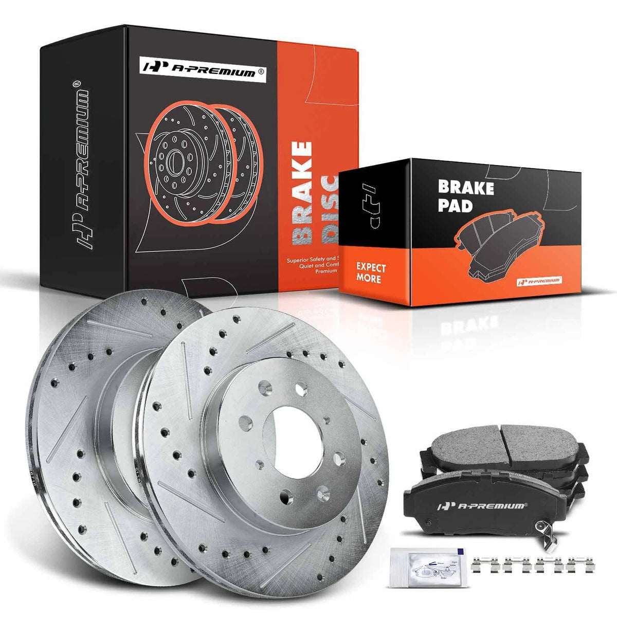 Front Drilled Brake Rotors & Ceramic Pads for Honda Civic (1993–1995)