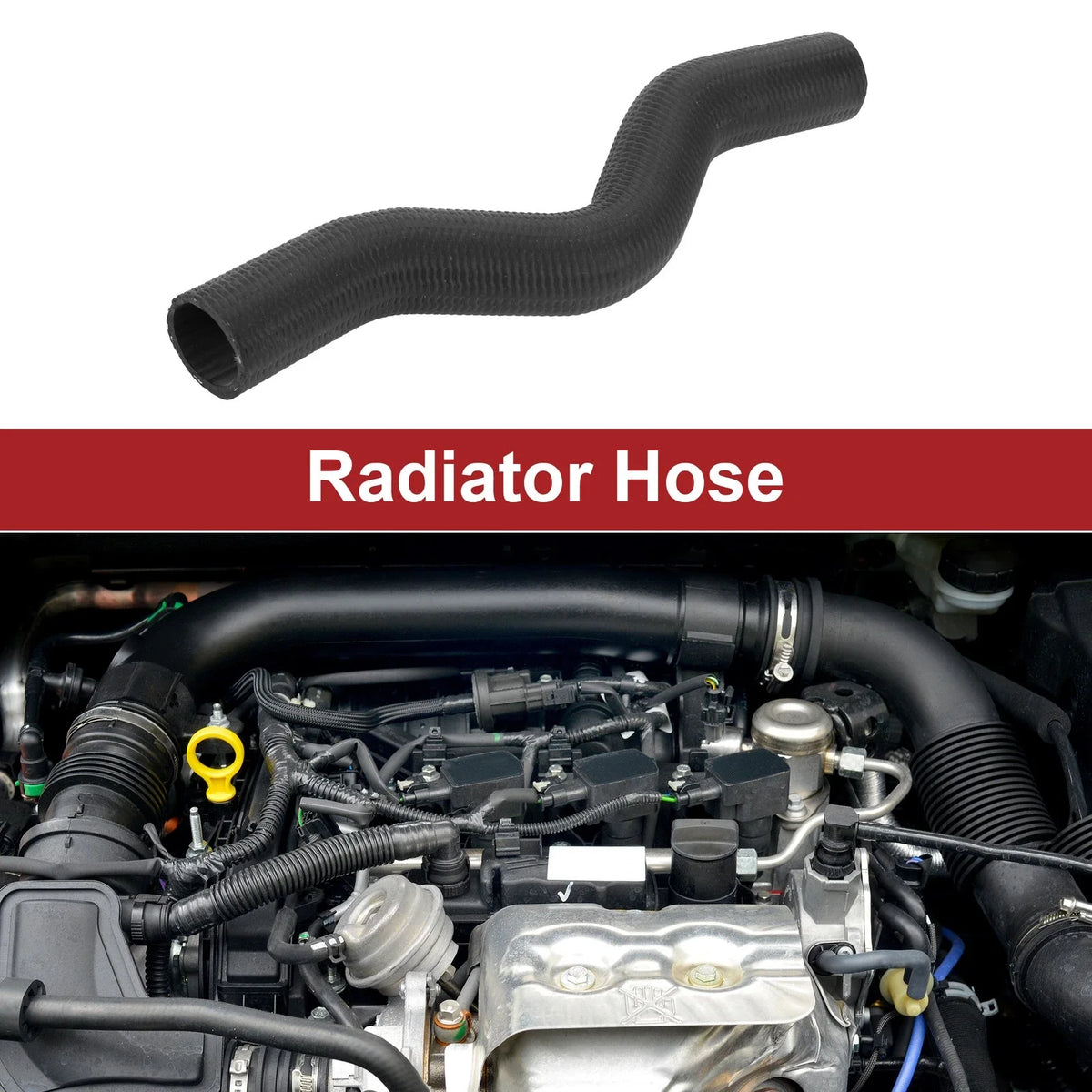 Radiator Hose for Honda Civic 1.7L (2001–2005) No. 19501PLC000 Rubber Black