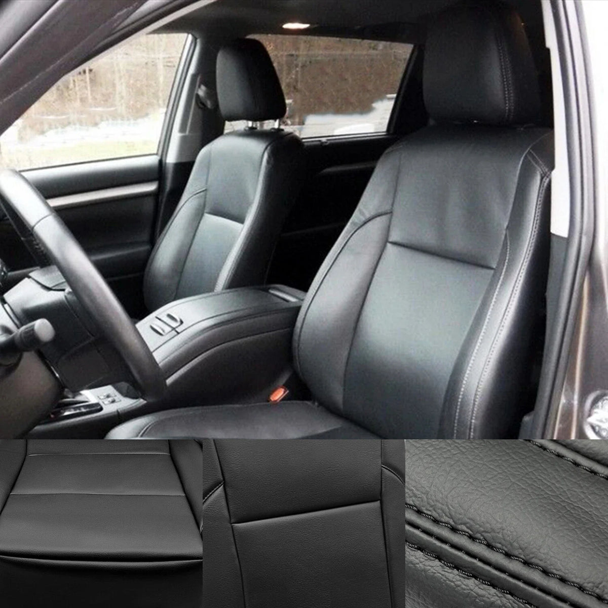 2-Pack Seat Covers in Black for Toyota Highlander LE/Hybrid (2014-2019)