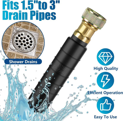 Clogged Sewer Pipe Drain Cleaning Bladder 1.5"-3" Garden Hose Tool