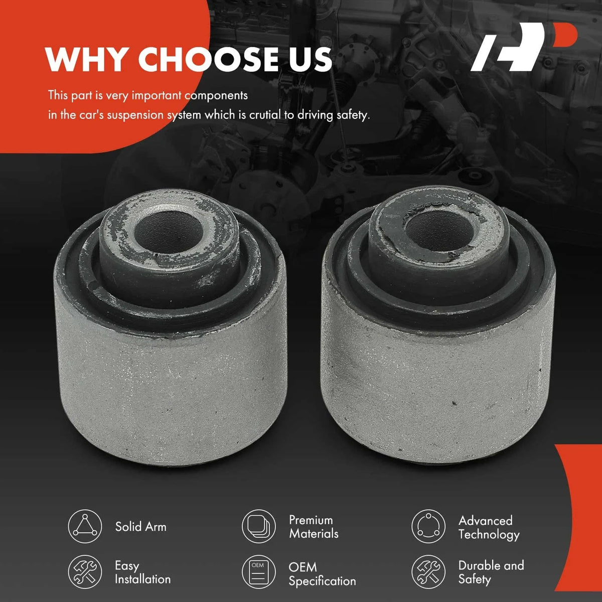 Rear Upper Outer Control Arm Bushings (2X) for Honda Civic CR-V 01-05