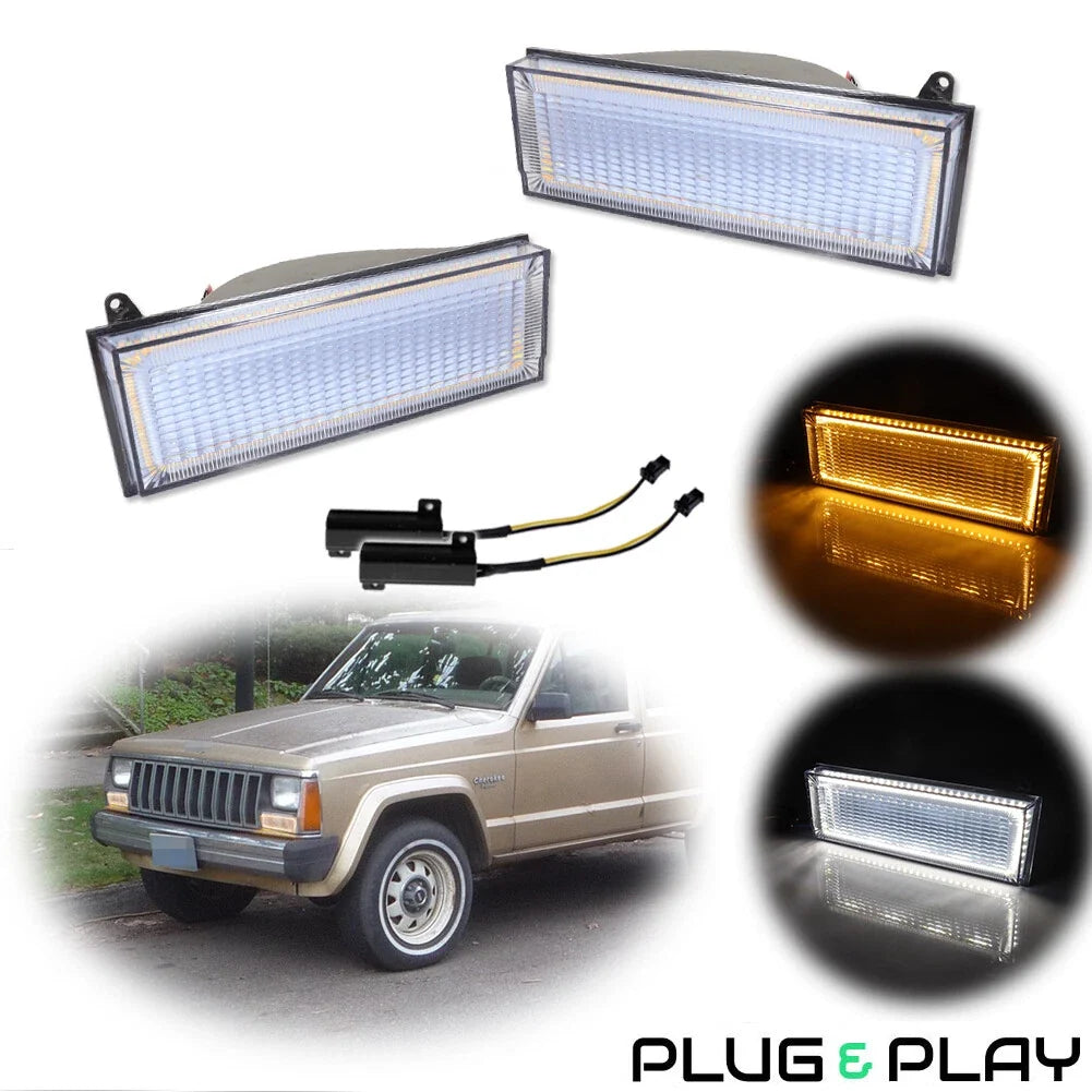 Clear LED Front Bumper Signal Light for Jeep Cherokee, Comanche (1984–1996)