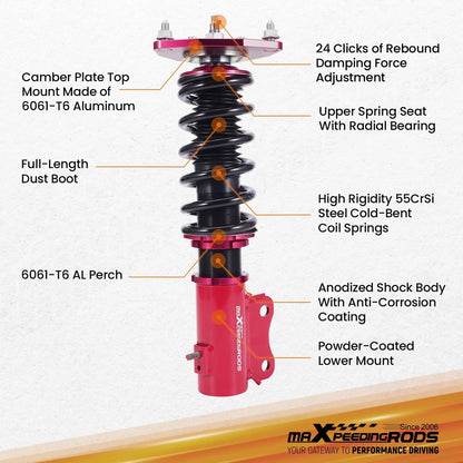 Adjustable Coilover Kit - 2 Pieces for Mitsubishi Lancer 2002–2006