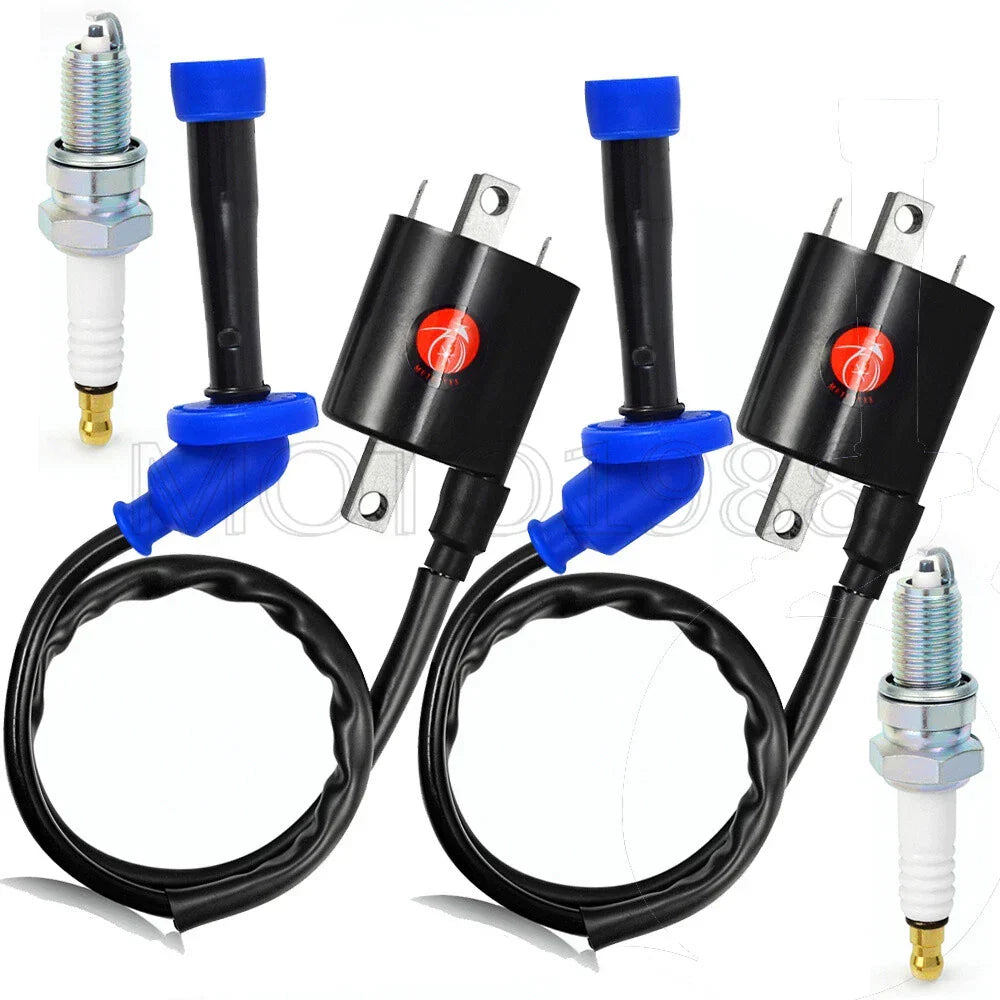 Ignition Coil and Spark Plug Pair for Yamaha V Star 650 1998-2016