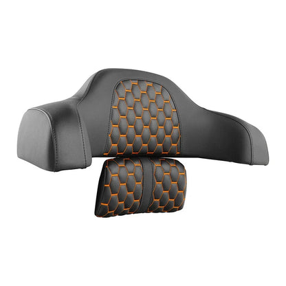 Rear Trunk Passenger Backrest for Indian Chieftain (2014–2023) Black Orange