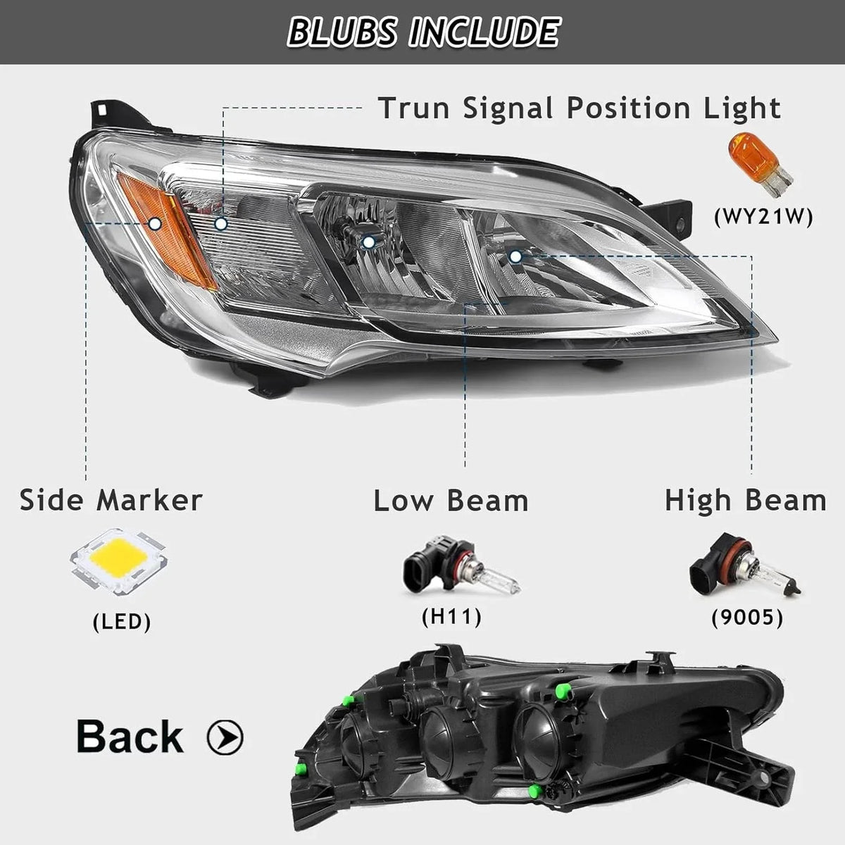 Halogen Headlight w/ Bulb for Passenger Side Dodge Ram Promaster 2023-2026
