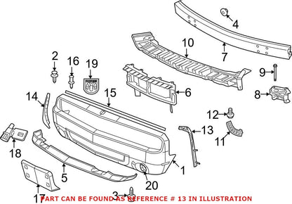 Upper Bumper Mounting Bracket, Front Left for Dodge Challenger 2015-2023