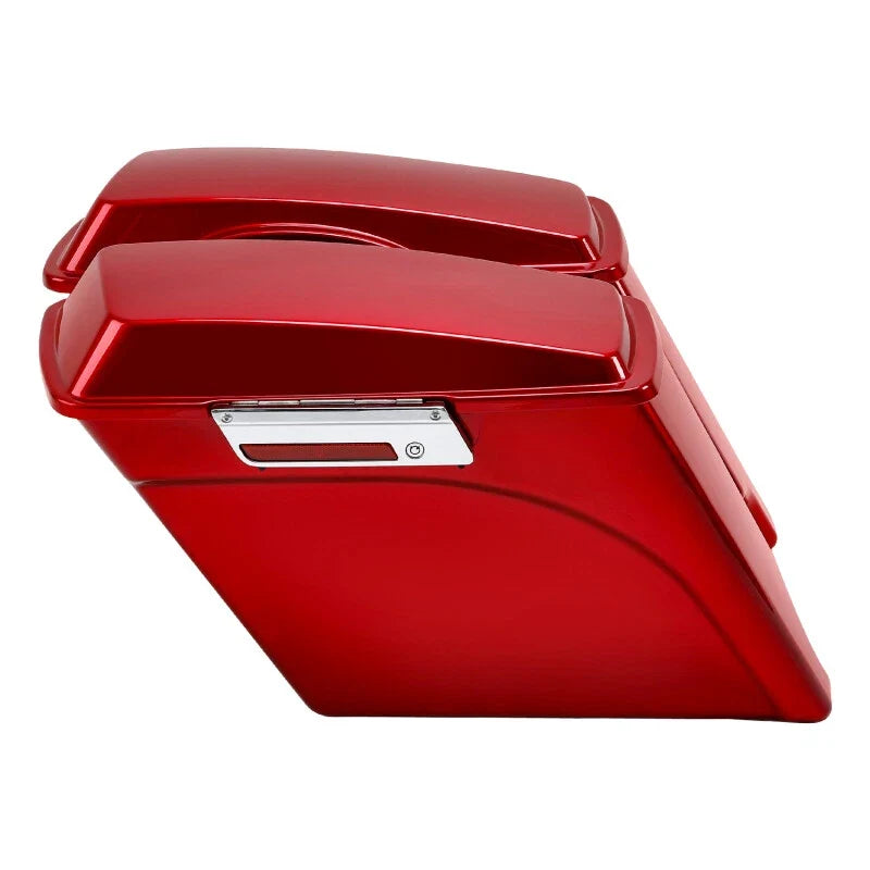 5" Stretched Red Saddlebag & Conversion Bracket for Harley Softail (1984–2017)