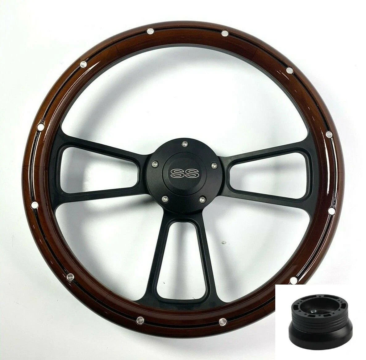 14 Inch Black Steering Wheel for Universal Fit (2000–2025)