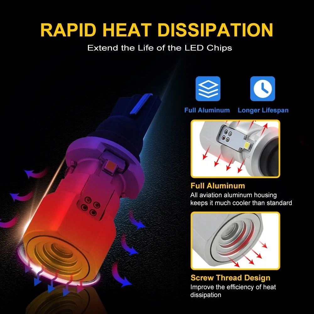 2X 921 T15 912 W16W LED Reverse Back Up Light Bulb 2400LM