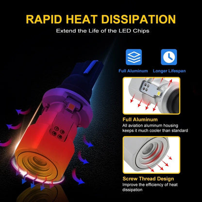 2X 921 T15 912 W16W LED Reverse Back Up Light Bulb 2400LM