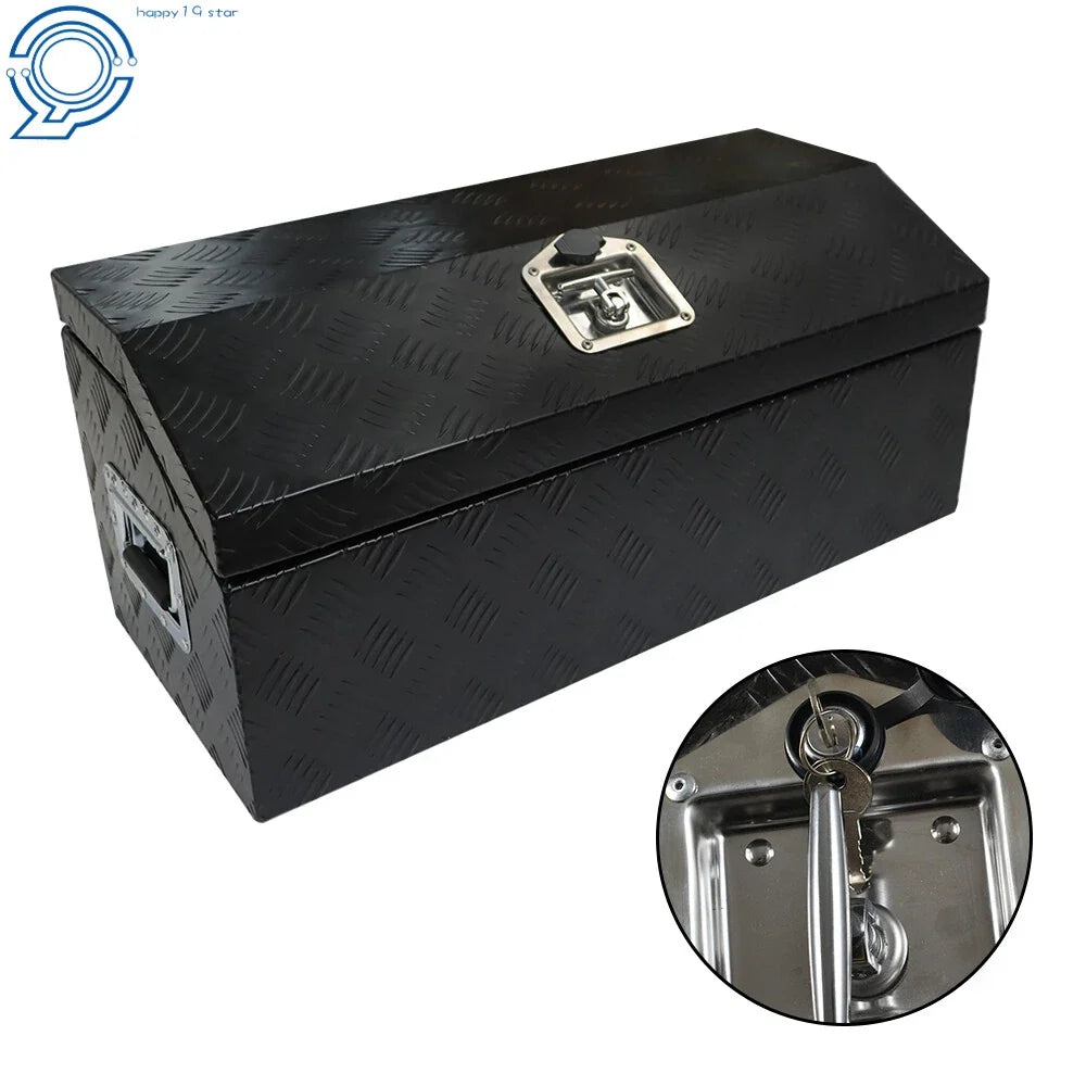 30in Black Aluminum Tool Box for Pickup Trailer Garage (Lockable)